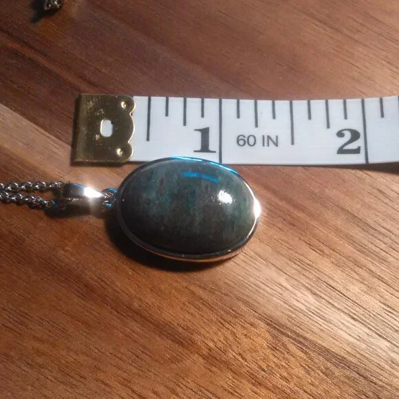 Green Aventurine Stainless Steel Pendant Necklace - Picture 11 of 12